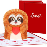 Pop Up Birthday Greeting Cards 6 X 8 Inch 3D Plush Soft Animal Pop-Up Card For Her And Him Funny Gifts For Celebrate, Blank Note And Envelope Included(Valentine Love)