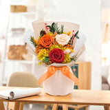Preserved Flowers Bouquet, Flowers For Delivery,Handmade Orange Rose Bouquets Lasting 3-5 Years, Luxury Gift Box,Birthday Flowers Gifts For Women Mom Grandma Wife Friends