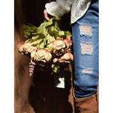 FiveSeasonStuff Artificial Peony Bouquets, 2 Silk Flower Bundles in Mixed Pale Pink & Tawny Brown with Hydrangeas for Wedding Centerpieces & Home Decor
