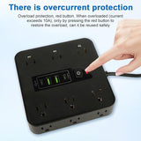 16 in 1 Power Strip Surge Protector 12 AC Outlets 2 USB C 2 USB A