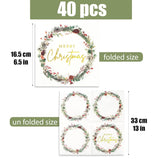 40Pcs Christmas Napkins Merry Christmas Cocktail Napkins For Guests Xmas Party Dinner Luncheon Holiday
