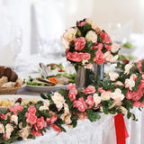 10 Pack Fake Rose Vine Flowers Plants Artificial Flower Hanging Rose Ivy Home Hotel Office Wedding Party Garden Craft Art Déco