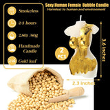 2 Pcs Female Shaped Soy Wax Scented Candle Woman Bust Candle Handmade Scented Decorative With Gold Foil For Christmas Party Gifts Bedroom Bathroom Wedding Decor(Aesthetic,White)
