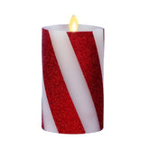 - Flameless Holiday Led Candle Battery Operated Moving Flame - Red Candy Cane - Pack Of 1-5.5" - Unscented Indoor Realistic Flickering Safe