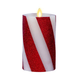 - Flameless Holiday Led Candle Battery Operated Moving Flame - Red Candy Cane - Pack Of 1-5.5" - Unscented Indoor Realistic Flickering Safe