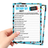 20 Birthday Game Cards - 2 Games, This Or That And Who Knows The Birthday Boy Best Party Activity