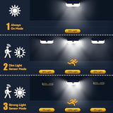 2 Pack 416 LED Solar Flood Lights 4200LM Motion Sensor Outdoor Waterproof Lights
