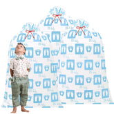 3 Pcs Extra Large Baby Shower Bags Gift Jumbo Large Gift Bag Storage Oversized Plastic Gender Reveal Storage Wrap For Birthday Holiday Party Favors, 56" X 36"(Blue Footprint)