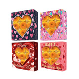 Auto-Pop Up Valentine 12Pcs Pie Boxes 10X10X2.5 Inches Easy Assemble Macaroon Cookie Bakery Boxes With Window For Valentine'S Day