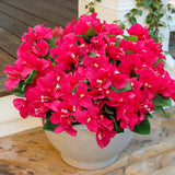 8 Bundles Artificial Flowers For Outdoors Uv Resistant Fake Bougainvillea Silk Flower Faux Plants For Porch Balcony Patio Garden Home Decor (Rose Red)