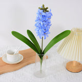 2Pcs Artificial Hyacinth Hydrangea Flowers 16" Real Touch Blue Fake Hyacinth For Vase Bouquets Home Office Wedding Decor.(Blue)