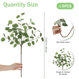 6Pcs Eucalyptus Stems Greenery Stems Fake Leaves Artificial Silk Flowers Bouquet Faux Branches Centerpiece Flores Plants For Home Party Decor Wedding Decoration