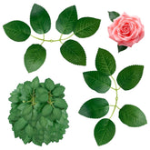 100 Pcs Artificial Green Leaves For Decoration, Rose Leaves,Plastic Bulk Fake Green Leaves, Faux Greenery Leaves Decor For Centerpieces, Diy Bouquets, Wedding Party Birthday Decorations