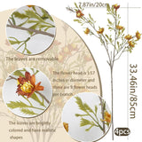 4Pcs Artificial Fall Flowers Daisy Flowers Wildflower Stems 33.5" Autumn Floral Arrangements Fake Fall Branches For Vase Farmhouse Indoor Home Decor Table Centerpieces Thanksgiving Harvest