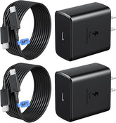2 Pack 45W USB C Fast Charger with 6FT USB C Cable for Samsung Galaxy S26 S25 iPhone 17 16 15