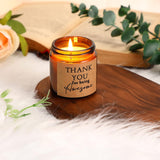 4 Pcs Thank You Gifts Candles 3.5 Oz Soy Wax Scented Thank You For Being Awesome Scented Candles Employee Appreciation Gifts For Women Valentines Favors, 4 Fragrances(Classic,Brown)