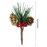 15 Pcs Artificial Pine Cone Picks And Red Berry Mini Artificial Pine Tree For Christmas Party Flower Wreaths And Holiday Decorations