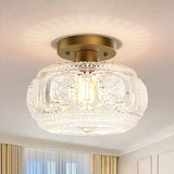 Gold Globe Glass Ceiling Light Modern Semi Flush Mount Fixture for Hallway Bedroom