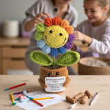 Handmade Crochet Sunflower Bouquet, Emotional Support Gift For Women, Desk & Office Decor, Artificial Sunflower For Home, Car Dashboard, Birthday, Get Well Soon