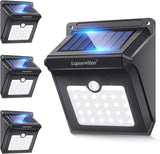 4 Pack 28 LED Solar Motion Sensor Lights Waterproof Wireless Outdoor Security Wall Lights