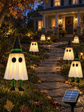 3 Pcs Halloween Ghost Decorations Outdoor, Solar Powered Yard Stake Lights