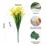 Artificial Fake Flowers, 16 Bundles Outdoor Uv Resistant Greenery Shrubs Plants Indoor Outside Hanging Planter Home Garden Decorating (Yellow-Daffodil)
