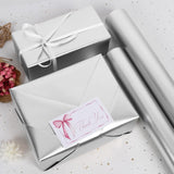Silver Metallic Wrapping Paper Roll - 17 Inches X 32.8 Feet, Matte Solid Silver Color Paper For Birthday, Christmas, Wedding, Baby Shower, Holiday, Bridal Shower