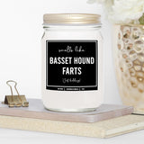 You Nique Designs Gifts For Basset Hound Lovers Dog Fart Candle 8Oz - Basset Hound Presents For Men, Women - Basset Hound Decorations, Gifts Funny Décor (Lavender & Vanilla)