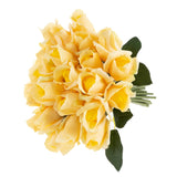 Rose Artificial Flowers - 24Pc Real Touch 11.5-Inch Fake Flower Set with Stems for Home Decor, Wedding, or Bridal/Baby Showers by Pure Garden (Yellow)