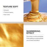 Metallic Gold Acrylic Paint, 8.45Oz/250Ml Large Gold Leaf Paint, Non Toxic, Non Fading Craft Paints For Metal, Wood, Clay, Fabric, Canvas, Furniture, Handcrafts, Art Supplies