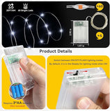 4 Pack Battery Operated Fairy Lights 20FT 240 LED Cool White Twinkle String Lights Waterproof Indoor Outdoor Christmas Bedroom Dorm Classroom DIY Decor