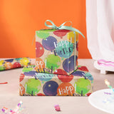 30" X 32.8' Birthday Wrapping Paper Large Kraft Paper Roll, Jumbo Roll, Colorful Balloon, Star And Happy Birthday Text Kraft Gift Wrap Perfect For Girls Kid'S Party Celebrations, 82 Sq. Ft