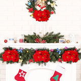 Poinsettia Artificial Christmas Flowers 6Pcs,5 Heads Red 13.7”Fake Poinsettia Flower Bouquet For Home Office Christmas Holiday Indoor Decorations