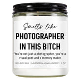 Funny Scented Candle, Photographer Gifts For Men, Women, Photography Gifts For Photographers, Camera Lovers - Photography Accessories, Cool Christmas Presents For Wedding Photographer - 9 Oz