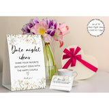 Boho Bridal Shower Decorations,Date Night Games,Date Night Ideas,Wedding Shower Game,Rustic Bridal Shower Decorations,Popular Bridal Shower Game,Set Including 1 Sign And 50 Date Night Ideas Cards-11