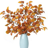 3 Pcs 39 Inch Fall Eucalyptus Stems Fake Fall Leaves Floral Stems Tall Artificial Plants Indoor Fall Decor For Living Room Home Decoration Halloween Flowers Artificial(Yellow)