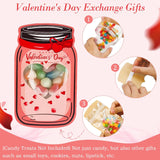Valentines Cards For Kids Classroom - 48 Pack Mason Jar Valentines Day Cards Funny Valentine Gifts Cards For School Exchange Party Favors (Candy Not Included)