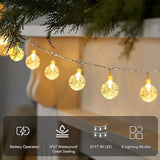 33FT Globe Fairy Lights Battery Operated 80 LED Warm White String Lights with Remote Waterproof for Bedroom Wedding Party Garden Decor