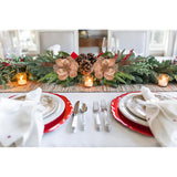 2 Pack 18.9In Christmas Magnolia Flower Picks, Artificial Magnolia Flower Spray With Pinecones For Xmas Tree Vase Floral Arrangements Wreath Decor