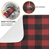 Red And Black Buffalo Plaid Dish Drying Mat 18X24 For Kitchen Merry Christmas Winter Xmas Dishes Pad Dish Drainer Rack Mats Absorbent Fast Dry Kitchen Accessories