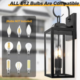 2 Pack 19 Inch Black Outdoor Wall Lights Farmhouse Lantern Porch Sconce Fixtures