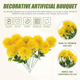 12Pcs Artificial Dandelion Flowers Faux Dandelion Branches Realistic Fake Flowers For Home Garden Wedding Party Decoration Yellow