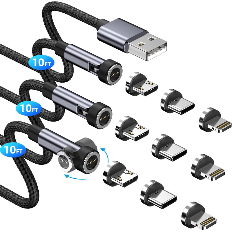540° Rotation Magnetic Charging Cable, 3A Fast Charging Magnetic Phone Charger