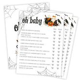 Hilarious Baby Shower Games, Halloween Oh Baby True Or False, 30 Double-Sided Fill In Game Cards For Little Ghost Gender Reveal Spooky Party Favor Supplies - D06