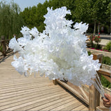 5Pcs 33.5" White Artificial Cherry Blossom Flower Bushy Silk Branches For Spring Home Room Wedding Party Kawaii Decor, Japan'S National Flower