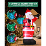12Ft Giant Christmas Inflatables Outdoor Decorations - Led Lighted Blow Up Santa Claus With Gift For Yard, Garden & Lawn