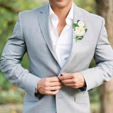 Pocket Boutonniere For Men, White Groom Boutonniere Artificial Flowers Pocket Square Boutonniere For Wedding Ceremony Anniversary, Formal Dinner Party, Prom