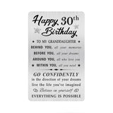 Granddaughter 30Th Birthday Card, Happy 30 Birthday Granddaughter Gifts Ideas, Small Engraved Wallet Card