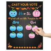 Pumpkin Gender Reveal Party Games Cast Your Vote Poster With Team Boy Team Girl Stickers For He Or She Halloween Thanksgiving What Will Our Little Pumpkin Be Gender Reveal Decorations Supplies