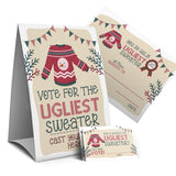 Ugly Christmas Sweater Voting Suit, Ugly Sweater Party Christmas Party, Tacky Christmas Party-1 Sign,1Awards And 50 Guessing Cards?51C?